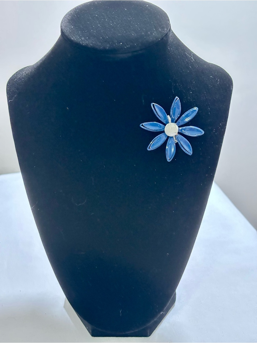 Vintage Blue Flower Petal Brooch - Women Jewelry